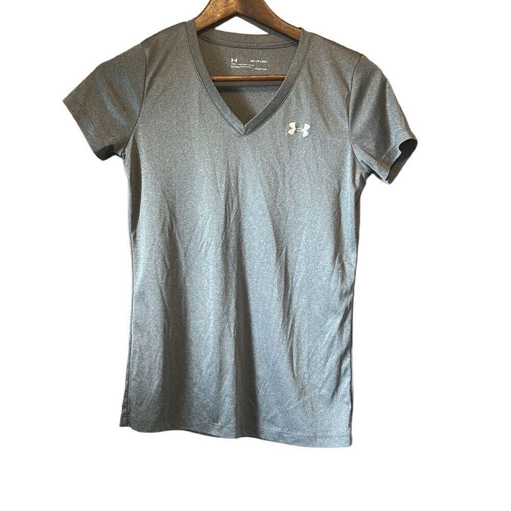 Under Armour‎ HeatGear Gray V-Neck Short Sleeve Athletic T-Shirt Women's XS